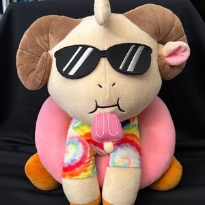 Youtooz “Summer Jschlatt” Rainbow Plush Ram Toy with Sunglasses
